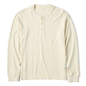 Flint and Tinder Vintage Slub Long Sleeve Henley Medium Natural